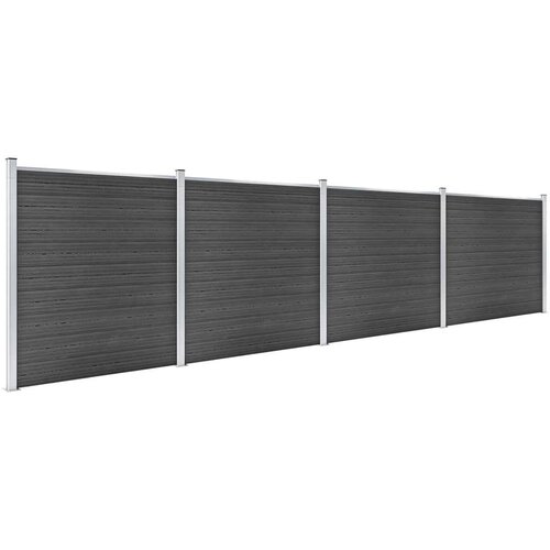  Set panela za ogradu WPC 699 x 186 cm crni Slike