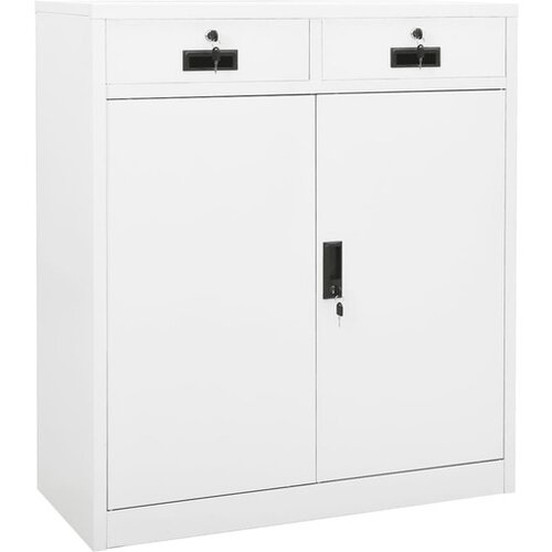  Pisarni&amp;scaron;ka omara bela 90x40x102 cm jeklo Slike