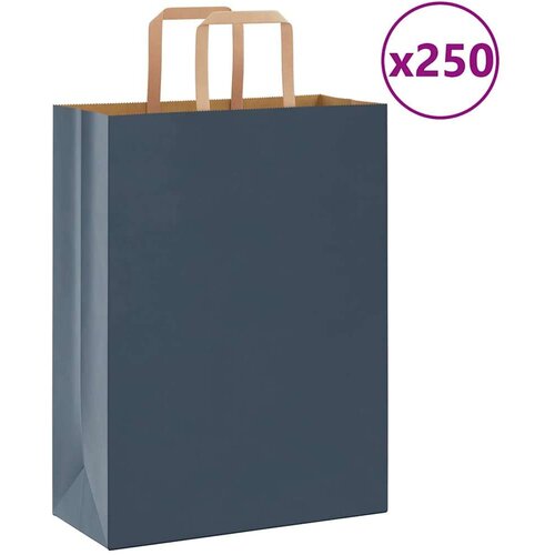 Papirnate vrećice 250 kom s ručkama plave 26x12x35 cm Cijene