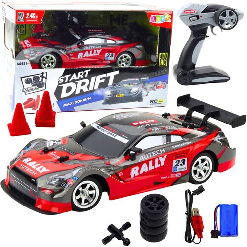  Auto na daljinsko upravljanje Start Drift sa promjenjivim kotačima 30km/h 1:16 - crveno/crni Slike
