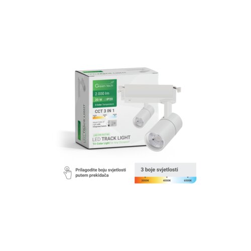  LED &scaron;inska svjetiljka Green Tech 20W, 3 CCT, bijela boja Cijene