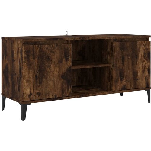 Maison Chic TV omarica - TV stojalo - Televizijska omarica s kovinskimi nogami dimljeni hrast 103,5x35x50 cm, (21702376) Cene