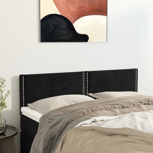 vidaXL Posteljno vzglavje 2 kosa črno 72x5x78/88 cm žamet Cene