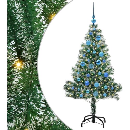 VidaXL Umjetno Božićno Drvo s Snježnim Flokom i LED Svjetlom 120 cm Slike