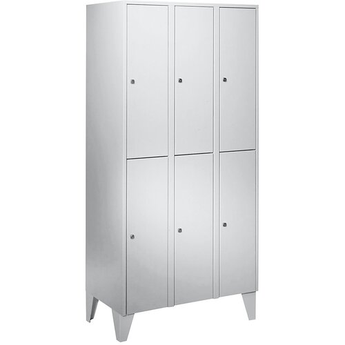 Wolf Garderobna omara z nogami, VxŠxG 1850 x 900 x 500 mm, 6 predelkov, svetlo siva Cene
