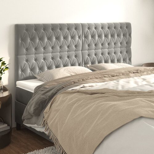 VidaXL Uzglavlje 4 kom svjetlosivi 100x7x78/88 cm bar&amp;scaron;unasti Slike