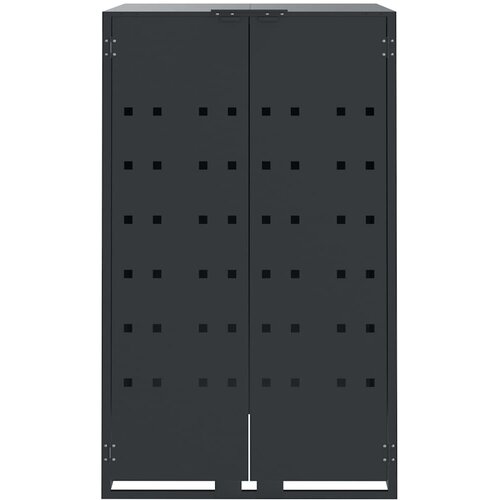  Spremnik za kantu za jednu kantu na kotačiće antracit boje 69x79x117 cm čelik Slike