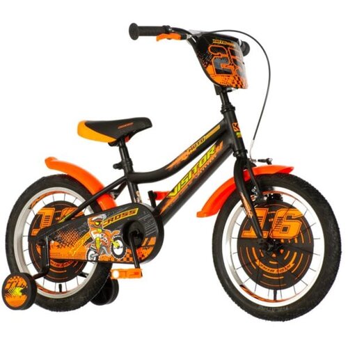  Bicikl Visitor Motocross 16" V-Brake kontra 105-125cm- Crno-narandžasti polu mat (1160063) Cene