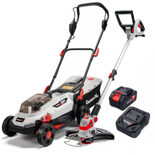 GartenXL 4u1: Kosilica 13-SF8A111-J (20V) + 1x baterija 4Ah + Punjač + Trimer Slike