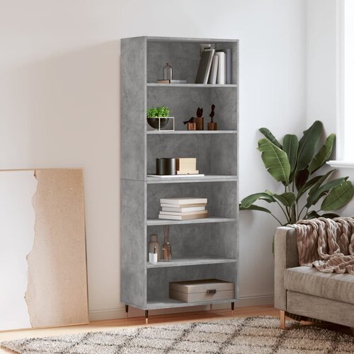 VidaXL Visoka komoda siva betona 69 5x32 5x180 cm konstruirano drvo Slike