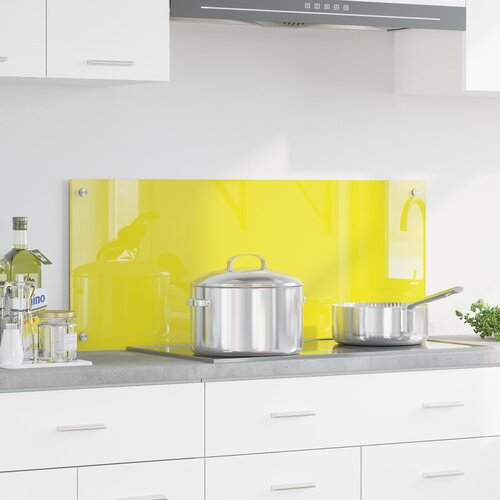 vidaXL Kuhinjski backsplash Rumena Kaljeno steklo 100 x 40 x 0.6 cm Cene