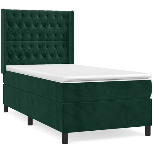 Box spring krevet s madracem tamnozeleni 80 x 200 cm bar&amp;scaron;unasti Slike