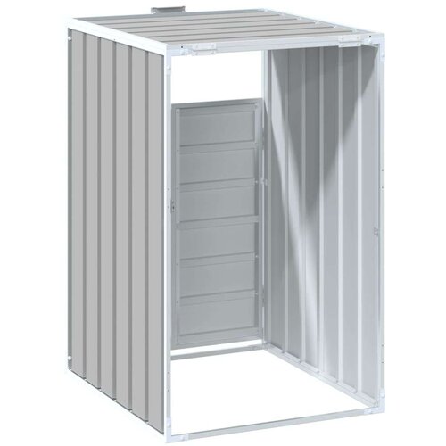 VidaXL Spremi&amp;scaron;te za jednu kantu za otpad siva 72x81x115 cm čelično Slike