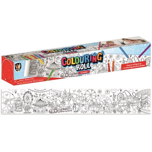  List za bojenje na rolni 2,5 mk 42 cm + 6 olovaka u boji Cene