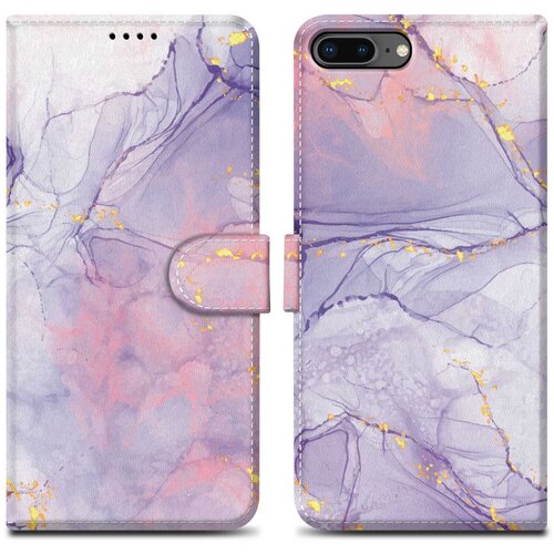 Cadorabo Ohi&amp;scaron;je, združljiv z Apple - Design Pink Purple Marmor &amp;scaron;t. 5 - Za&amp;scaron;čitni pokrov z magnetnim zapiranjem, funkcijo stojala in režo za kartico, (20553637) Slike