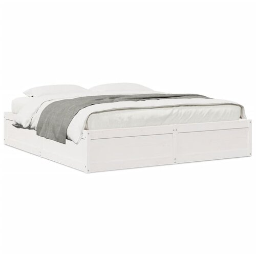 VidaXL Okvir za krevet od borovine bijeli 180x200 cm Slike