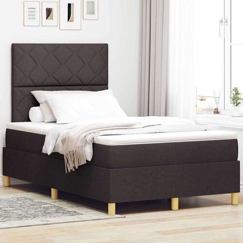  LED Box Spring Postelja Temno rjava 120 x 200 cm blago, (5000128008) Cene