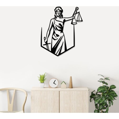 Wallity justice black decorative metal wall accessory Slike