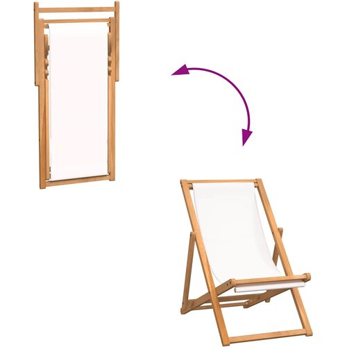  Ležaljka od tikovine 56 x 105 x 96 cm krem Slike