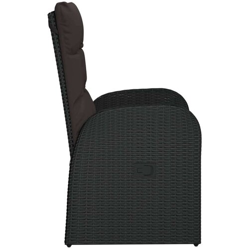  Vrtni naslonjači s jastucima 2 kom od poliratana crni Slike