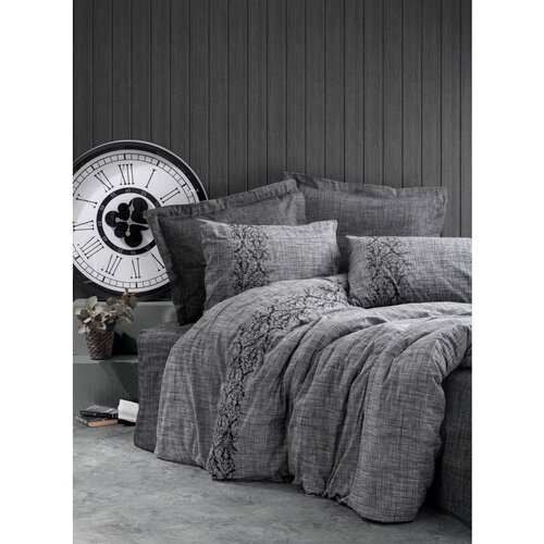  Sooty - Sivi Ranforce Super King Posteljina Set Cene