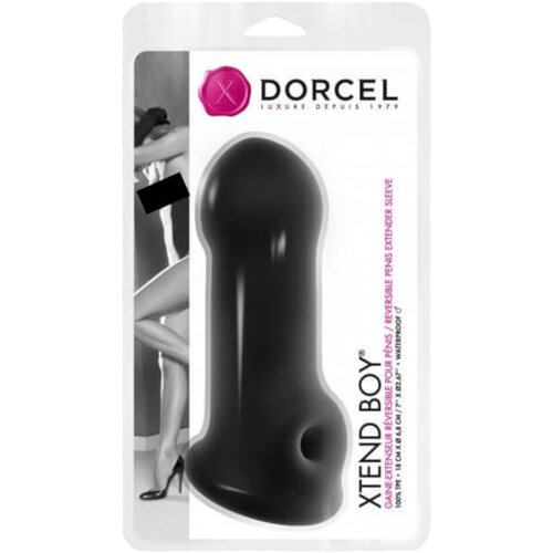 Dorcel Xtend Boy - silikonska ovojnica za penis (črna) Cene