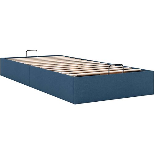 VidaXL otomanski okvir kreveta bez madraca plavi 100x200 cm od tkanine Slike