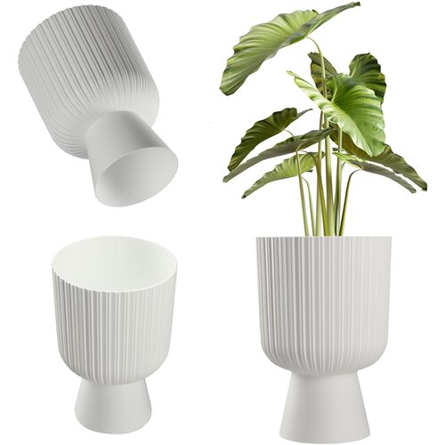 KADAX Cvetlični lonec za trato, plastični pokrov 14 cm, stojalo za rože, bela, (5000346079) Cene