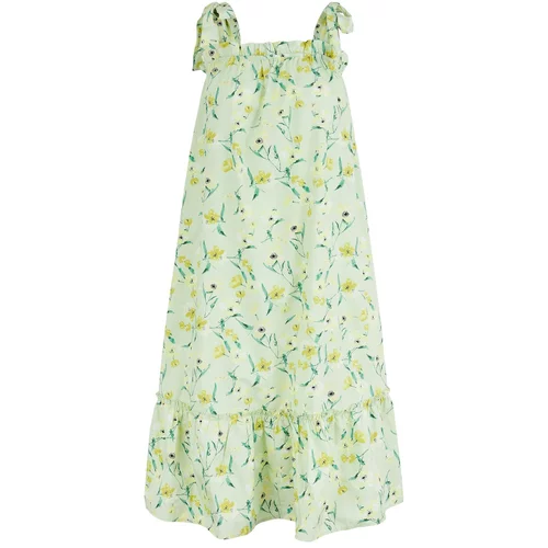 Pieces Ljetna haljina 'VLORA' žuta / zelena / svijetlozelena