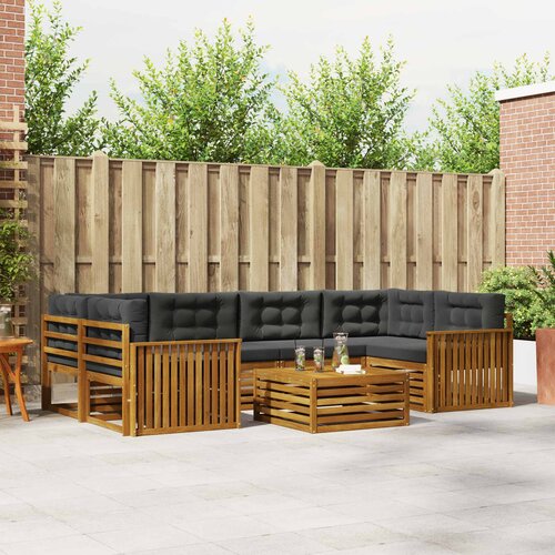  Set vanjskih sofa 7 kom. Prirodna i antracit Cene