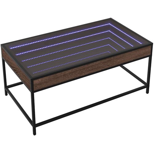  Stolić s beskonačnim LED svjetlima boja hrasta 90x50x41 cm Slike