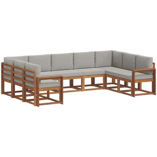  Set vanjskih sofa 9 kom. Prirodna i svijetlo siva Smeđa 304 x 189,5 x 73 cm Slike