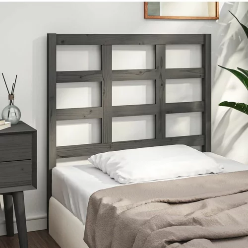  Uzglavlje za krevet sivo 105,5 x 4 x 100 cm od masivne borovine