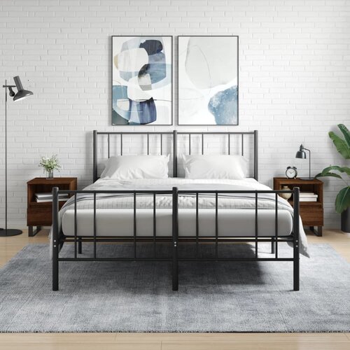 VidaXL Nočna omarica 2 kosa rjavi hrast 40x35x50 cm inženirski les Slike