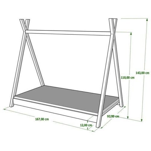  dječji krevet Tipi - bijeli - 180*80 cm Slike
