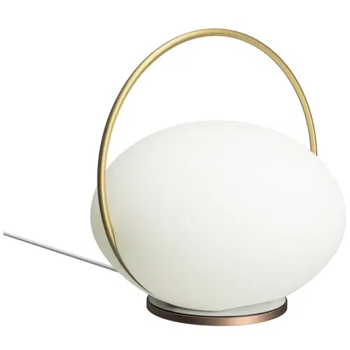 UMAGE Bela/zlata LED namizna svetilka (višina 19 cm) Orbit –