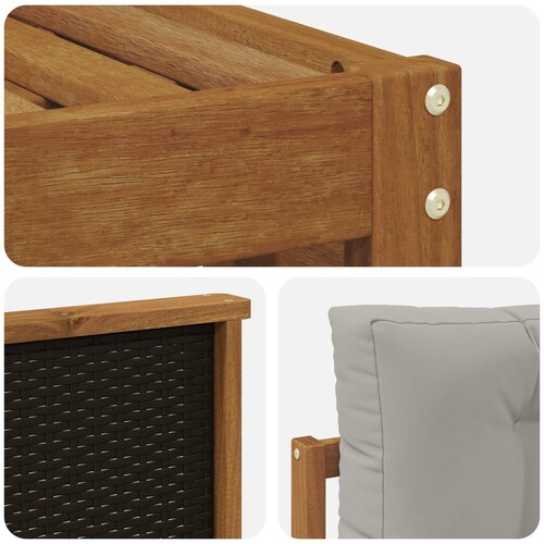  Set vanjskih sofa 6 kom. Prirodna i svjetlosiva Smeđa Slike