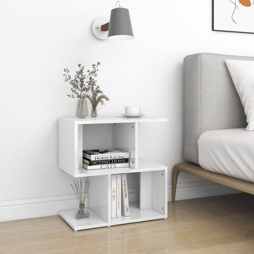 The Living Store Nočna omarica visok sijaj bela 50x30x51,5 cm iverna pl. - Nočna Omarica, (21433061) Slike