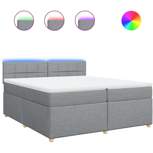 Maison Chic Box spring postelja - Vzmetna postelja z vzmetnico svetlo siva 200x200 cm blago SL4437, (21906338) Cene