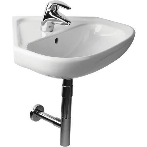 Jika H8166140001041 Deep 55 x 56 cm kotni keramični umivalnik z odprtino za armaturo Cene