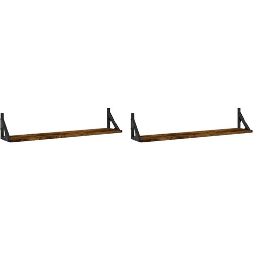 Maison Chic 2 kosi Stenske Police - Viseče police dim. hrast 80x15x15,5 cm inženirski les, (21793385) Slike