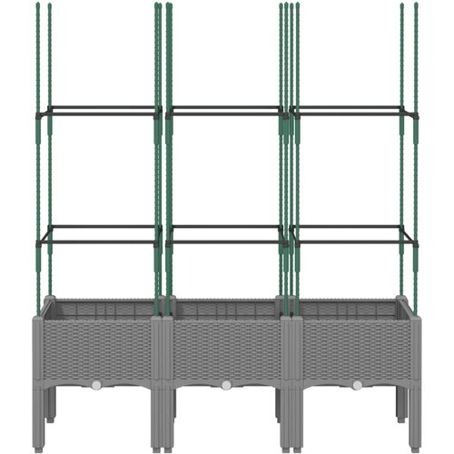  Vrtna sadilica s re&amp;scaron;etkom svjetlosiva 120 x 40 x 142,5 cm PP Slike