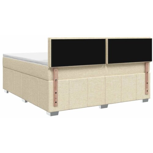  Boxspring krevet s madracem Krem 160 x 200 cm Tkanina - Krem 160 x 200 cm Dizajn linija Slike