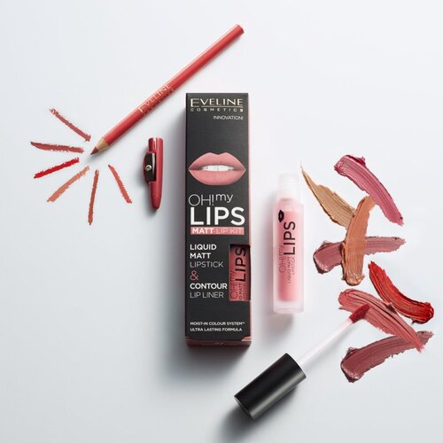 Eveline OH! my LIPS Matt set za ustnice 01 Neutral Nude Cene