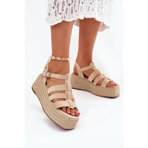 Boto Women's Sandals With Straps And Braiding Beige Pardauss Cene