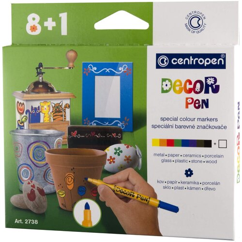 CENTROPEN Flomasteri Decor 9 komada 2738/09 Slike