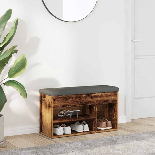 VidaXL Klupa za cipele staro drvo 82x32x45,5 cm izrađeno drvo Slike