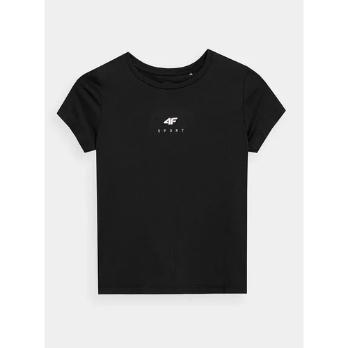 4f Otroška kratka majica črna barva