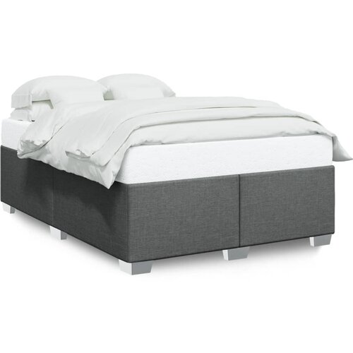 Maison Chic Posteljni okvir - Dvoposteljna postelja - Zakonska postelja brez vzmetnice temno siv 140x190 cm blago-J12910, (21761390) Slike