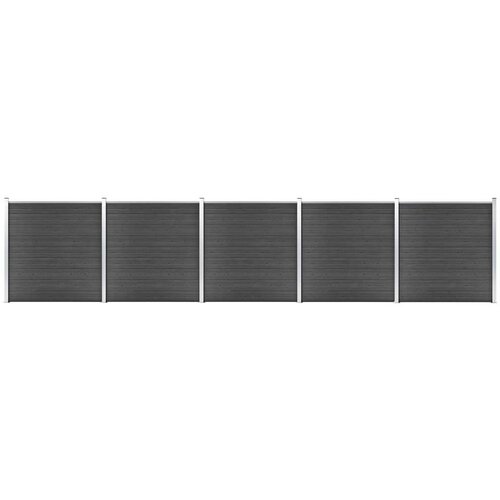 vidaXL set panela za ogradu WPC 872 x 186 cm crni Cijene
